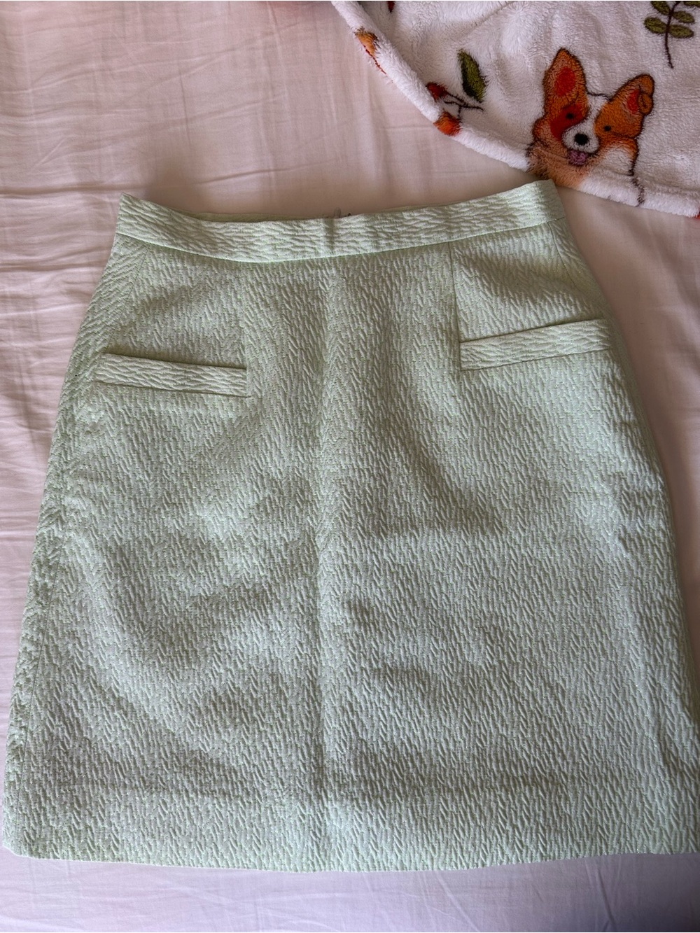 French Connection Mint Textured Pencil Skirt